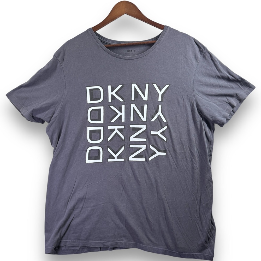 Dkny Jeans T-Shirt Women's Size X-Large XL Gray Logo Spell Out Short Sleeve